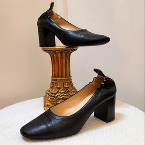 Genuine leather 2" heel shoes